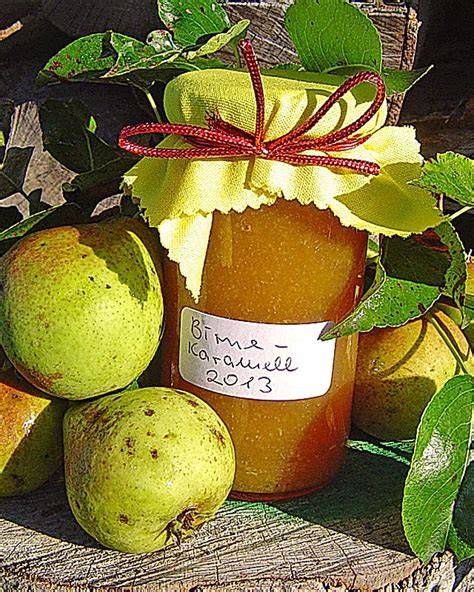 Geschenkglas Birnenmarmelade mit Etikett