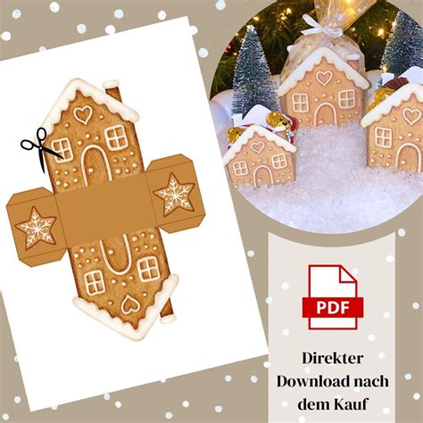 Geschenkidee: Eingepacktes Lebkuchenhaus mit fester Zuckergussnaht