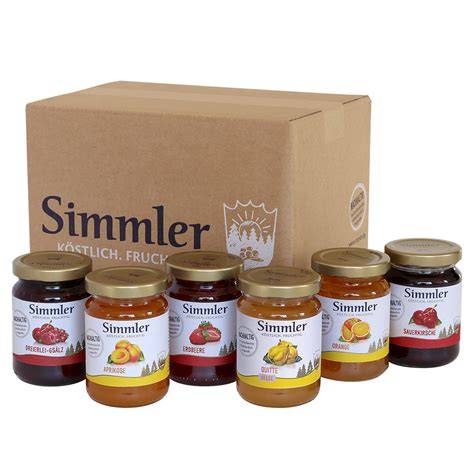 Geschenksets und Portionspacks: Auswahl an Simmler Konfitüren