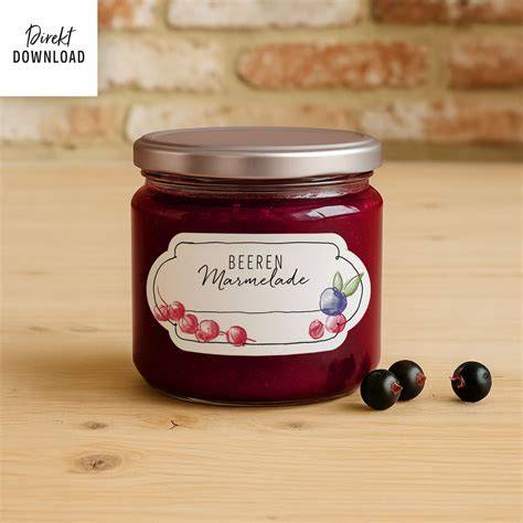 Geschenkverpackung: Marmeladenglas mit Stoffhäubchen und persönlichem Etikett