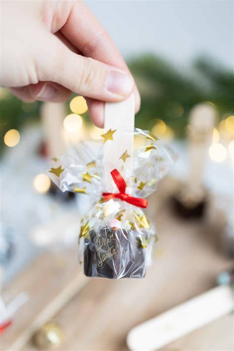 Geschenkverpackung für Kekse am Stiel zu Weihnachten