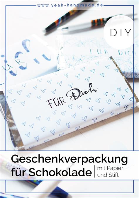 Geschenkverpackung für selbstgemachte Schokolade