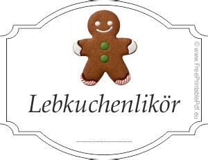 Geschenkverpackung und Etiketten für Lebkuchenlikör