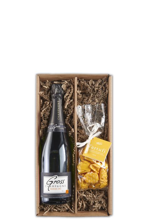 Geschenkverpackungen und Etiketten für hausgemachten Champagner Trüffel Likör und Trüffel