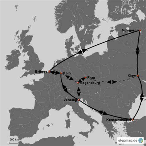 Geschichte und Herkunft von Marzipan (historische Landkarte mit Handelsrouten)