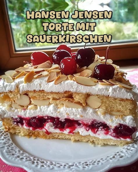Geschichtete Hansen-Jensen-Torte angeschnitten
