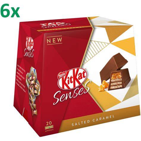 Geschmacksprofil: Aufgeschnittene KitKat Senses Riegel mit Füllungen