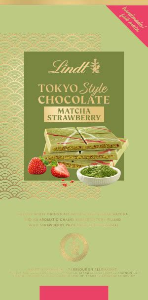 Geschmacksskizze: Matcha, Erdbeere, Genmai-Reis in Lindt Tokyo Style