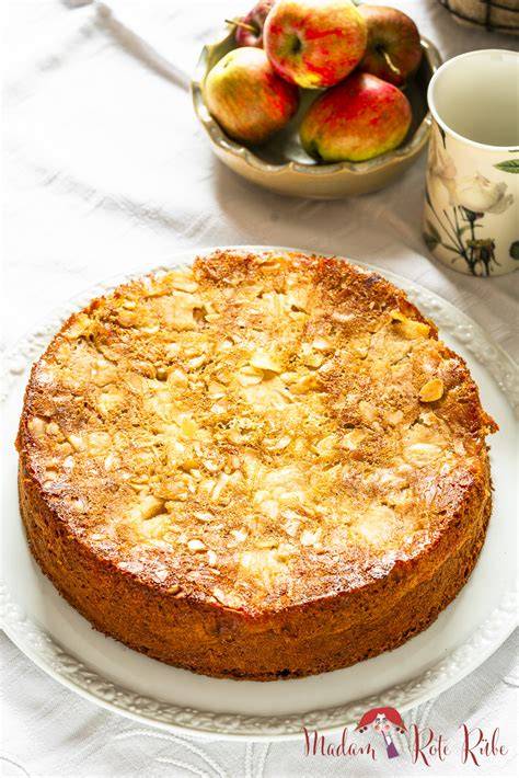 Gestürzter Apfel-Biskuit-Vollkornkuchen