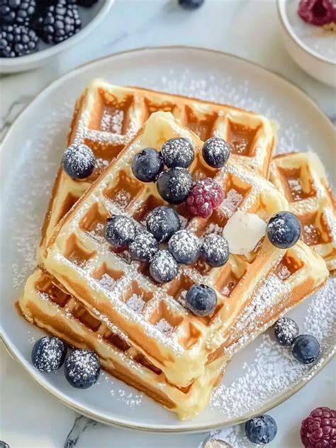 Gesunde Waffeln ohne Zucker mit frischem Obst als Topping