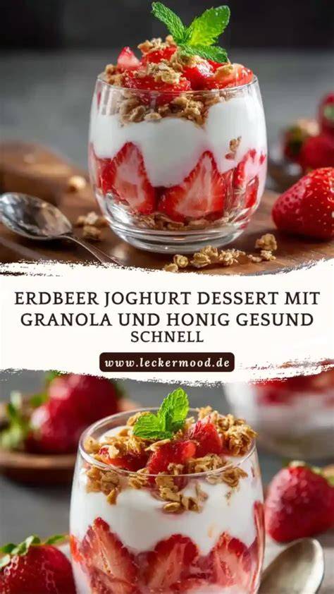 Gesundes Beeren-Dessert mit Granola und Minze
