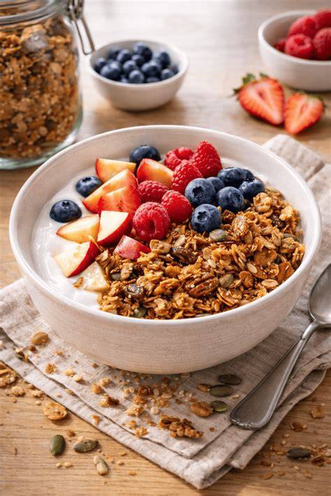 Gesundheitswerte von Nüssen und Samen im Granola