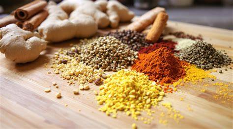 Gewürze für Quittenmarmelade (Zimt, Vanille, Ingwer)