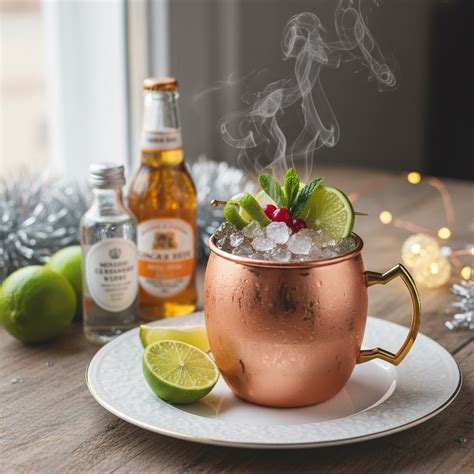 Ginger Beer, Limette und Wodka als Zutaten für Moscow Mule