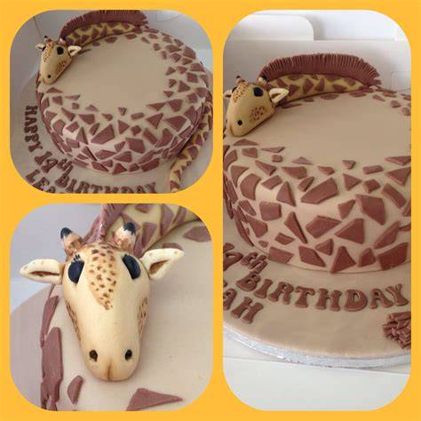 Giraffentorte mit Giraffenmuster und Bananenfüllung