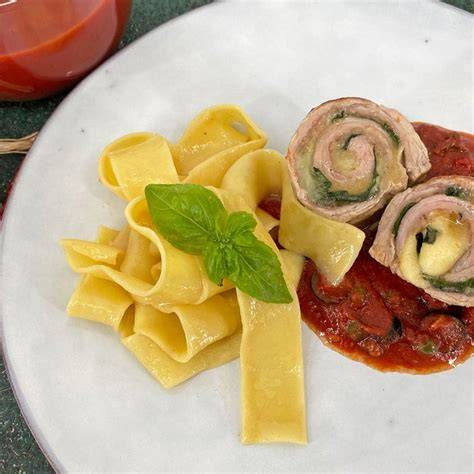 Girasoli mit Involtini und Champagnersauce