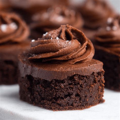 Glänzende Ganache auf Brownies, Nahaufnahme