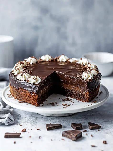 Glänzende Ganache auf frisch gebackenem Kuchen