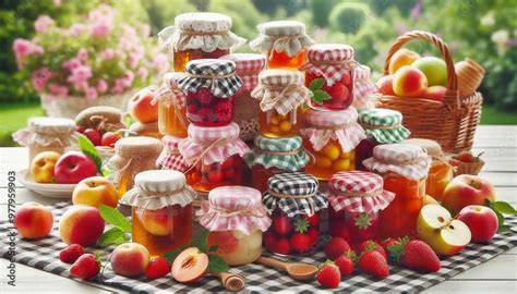 Gläser Marmelade auf Tisch