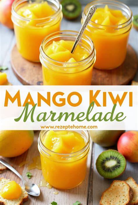 Gläser mit frischgekochter Kiwi-Marmelade und Zutaten