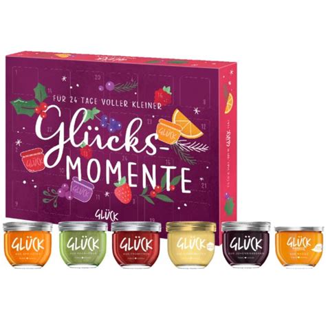 Glück Marmelade Adventskalender Packung im Regal
