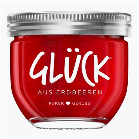Glück Marmelade Glas und Deckel Aufbau