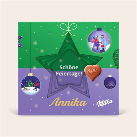 Glückliche Beschenkte mit personalisierter Milka Schokolade