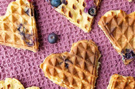 Glückliche Kinder mit gesunden Bananenwaffeln zum Frühstück