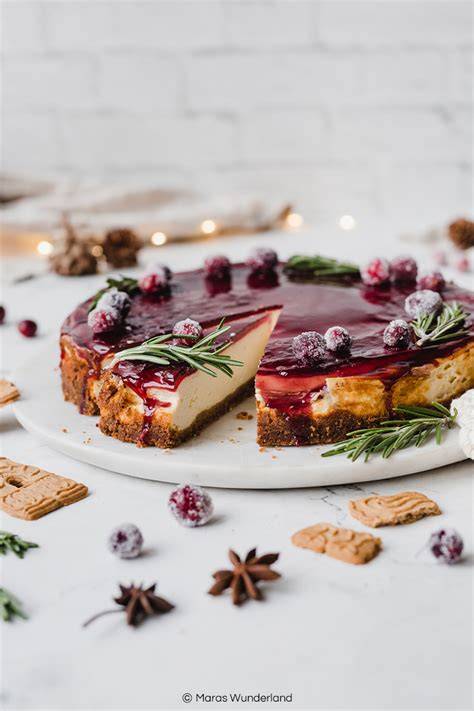 Glühwein Käsekuchen mit Spekulatius-Dekor