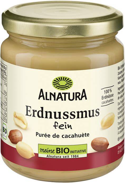 Glas Alnatura Erdnussbutter ohne Zuckerzusatz