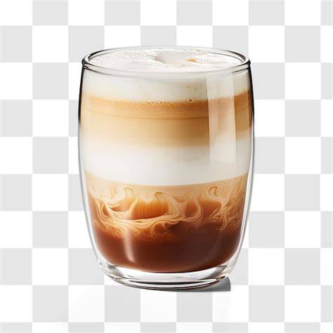 Glas Bicerin mit Schichten aus Espresso, Kakao und Milch