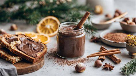 Glas mit Lebkuchen-Aufstrich und Zimtstange