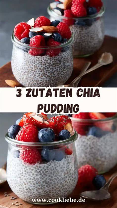 Glas mit frisch zubereitetem Chia Pudding und frischem Obst