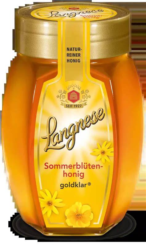 Glas mit goldklarem Sommerblütenhonig