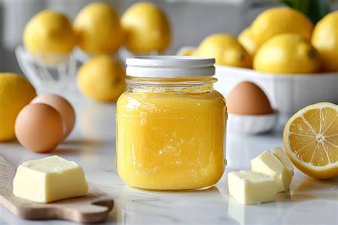 Glas mit verschiedenen Füllungen: Marmelade, Lemon Curd, Schokocreme