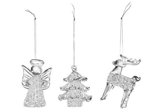 Glas-Ornamente und Acrylfiguren als Weihnachtsbaumschmuck