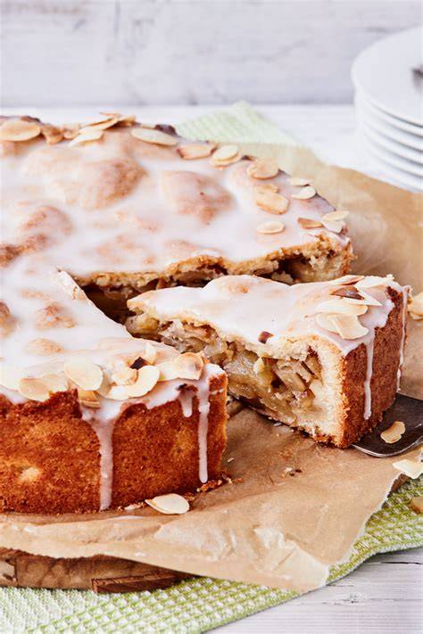 Glasierte Oberfläche Apfelkuchen