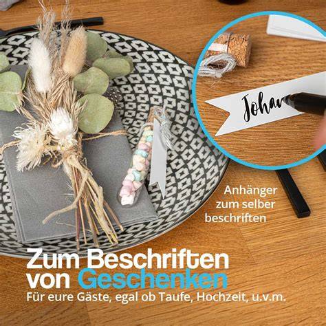 Glasverpackung für Kekse mit Bändchen und Anhänger