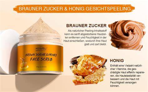 Glatt gepeelte Haut mit braunem Zucker