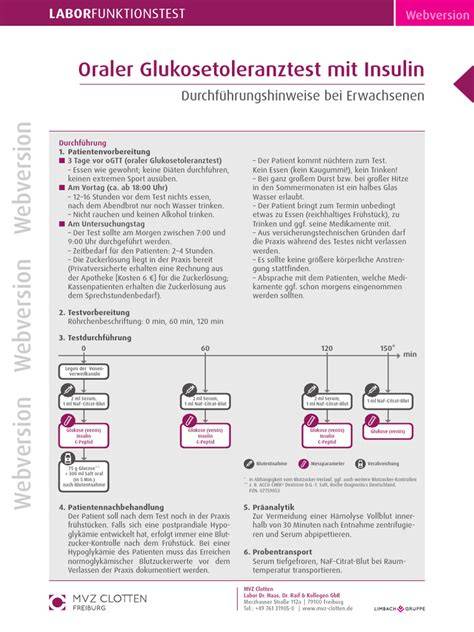 Glukosetoleranz-Test Ablauf