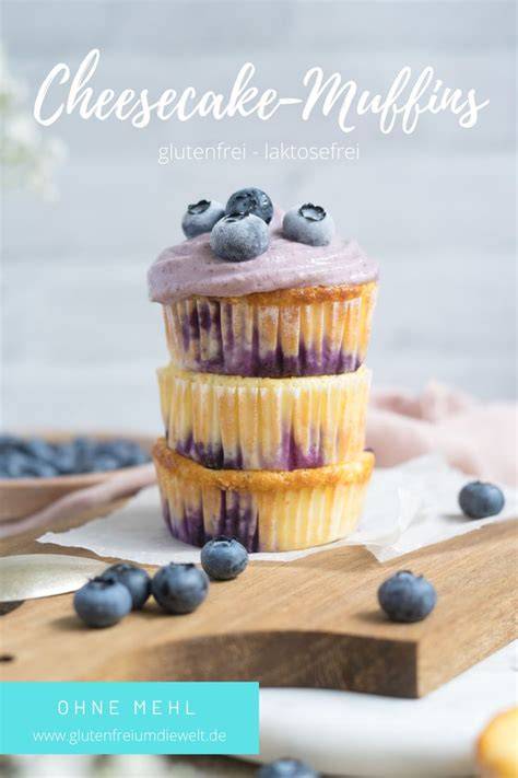 Glutenfreie Cheesecake-Muffins mit Heidelbeeren