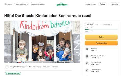 GoFundMe Spendenkampagne Screenshot