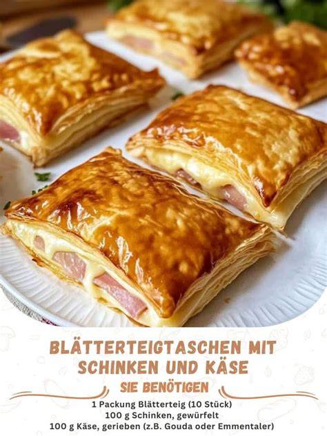 Goldbraune Blätterteigtaschen frisch aus dem Ofen