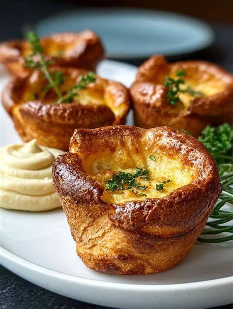 Goldbraune Yorkshire Puddings in der Muffinform