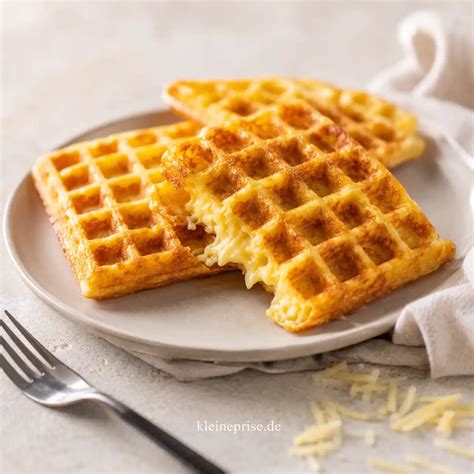 Golden gebackene Low Carb Apfelwaffeln frisch aus dem Waffeleisen