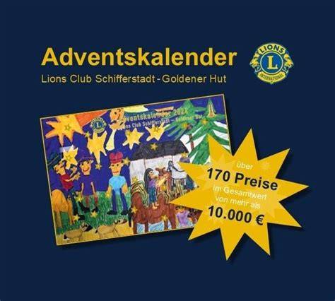 Goldener Bühnen-Adventskalender mit Städtenamen