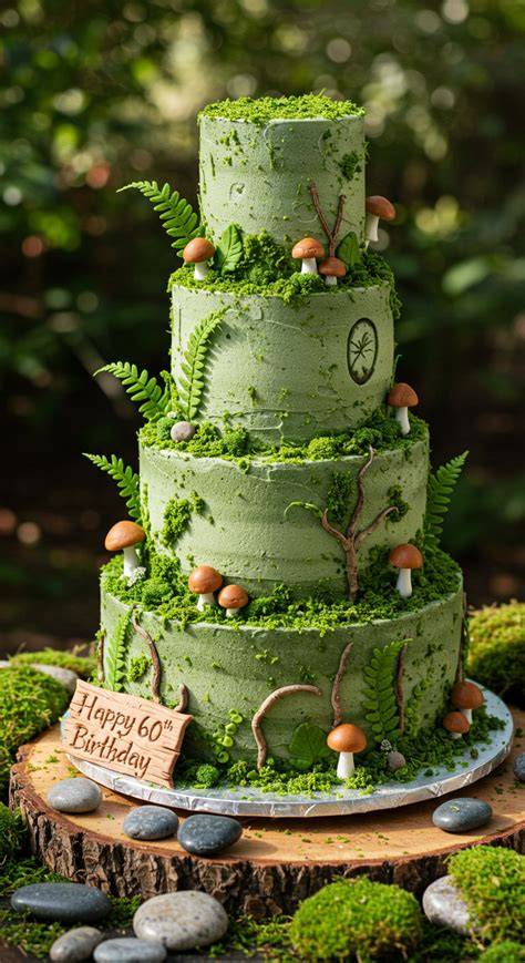 Grüne Buttercreme Torte, dekoriert mit Tupfen und Kuchenbröseln