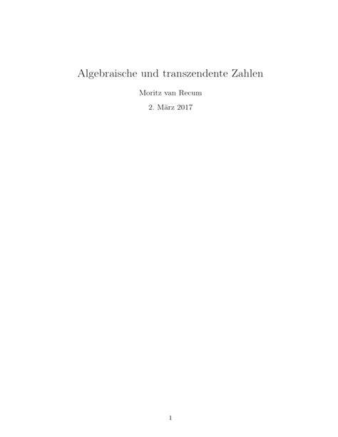 Grafik: Algebraische vs. transzendente Zahlen