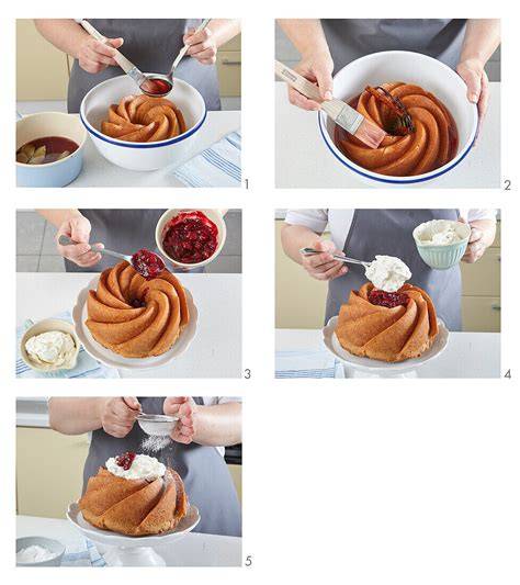 Grafik: Drei Varianten - Tortenböden mit Mascarpone, Kranzkuchen, Kastenform mit Sirup