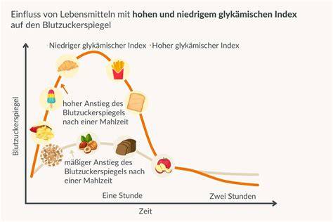 Grafik: Glykämische Reaktionskurve einer Laugenbrezel und Einfluss von Protein/Fett